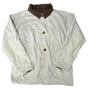 Vintage American Eagle Outfitters Barn Jacket XL Tan Canvas Plaid Lined Corduroy